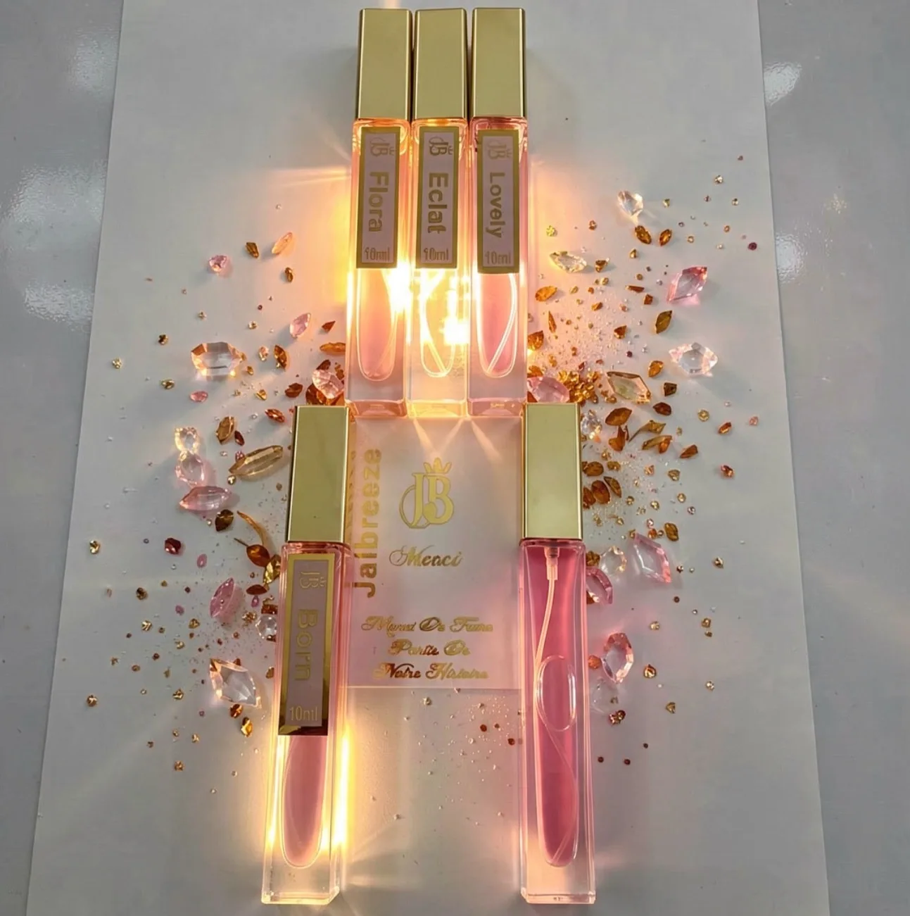 Vaporisateurs JalBreeze 10 ml sur fond rosé